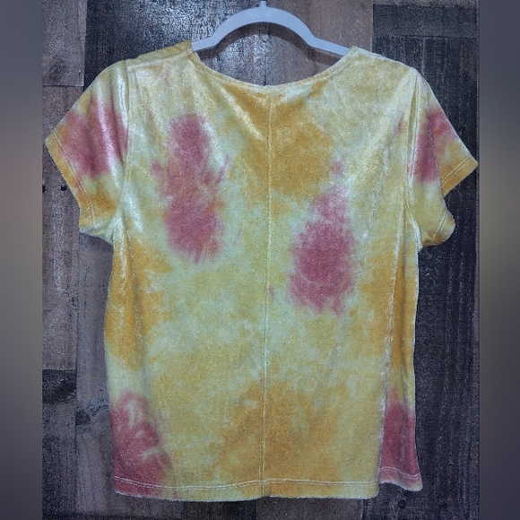 Free People Bright Eyes Velvet Woman's Top Sunshine Combo (yellow) Tie Dye Large - Picture 8 of 8